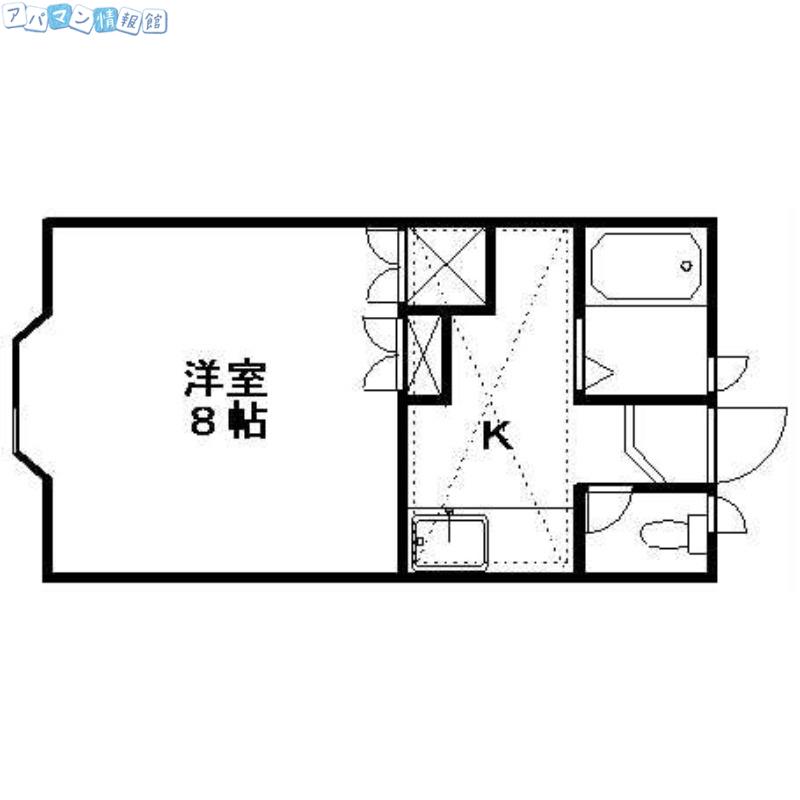 パルシェ万代(1K/1階)の間取り写真