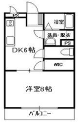 ウイングコーポ川口(1DK/2階)の間取り写真