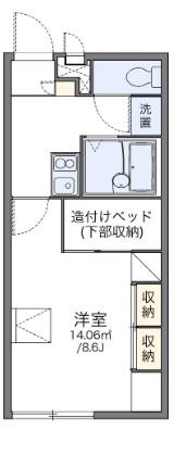 レオパレスラ・ピュール(1K/2階)の間取り写真
