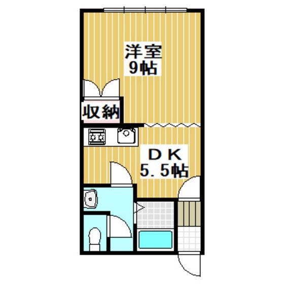 Mハイツ宮の森1(1DK/1階)の間取り写真