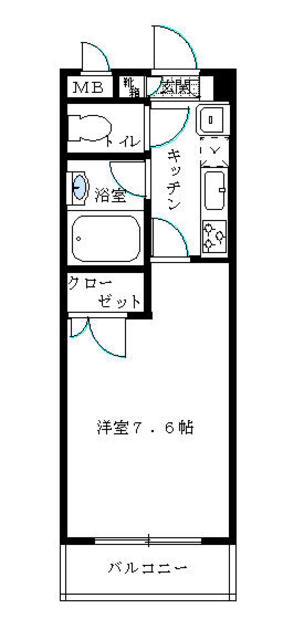 マルエイ参番館(1K/2階)の間取り写真