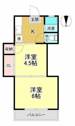 赤羽玉川ビル(2K/3階)の間取り写真
