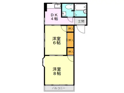 フローラル花園(2DK/3階)の間取り写真