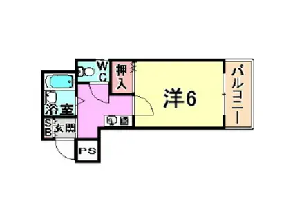 ルミエールUOZAKI(1K/2階)の間取り写真