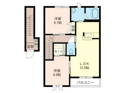 ブランシェ小山C棟(2LDK/2階)の間取り写真