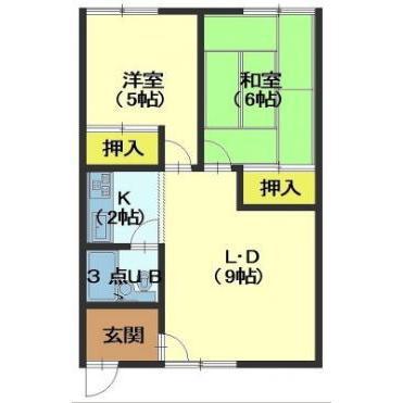 コーポはまなす(2LDK/2階)の間取り写真