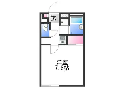 レオパレス狭山池(1K/2階)の間取り写真