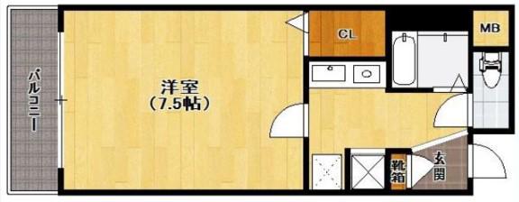 パティオス平尾(1K/3階)の間取り写真