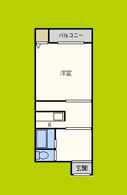 エクトIII(1K/2階)の間取り写真