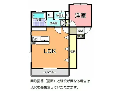 SUN CITY(1LDK/1階)の間取り写真