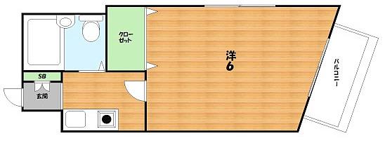 ほーむ21倉治(1K/3階)の間取り写真