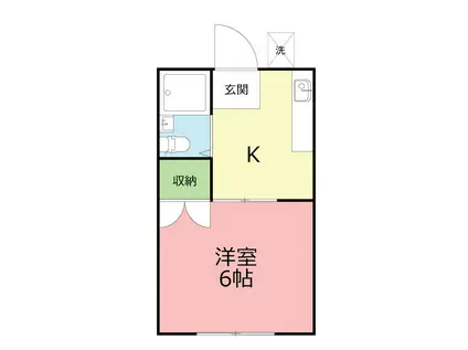 ヴィラ萩が丘(1K/2階)の間取り写真