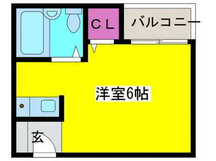 ミシェル城南(ワンルーム/2階)の間取り写真