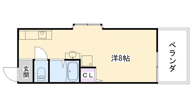 ビューハイツ大谷(ワンルーム/1階)の間取り写真