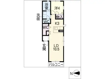 エクセル山中(1LDK/2階)の間取り写真