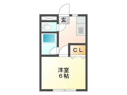 ハイツルピナス(1K/2階)の間取り写真