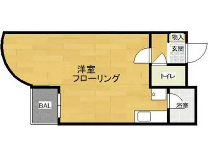 URBビル(ワンルーム/6階)の間取り写真