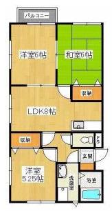 トロイメライI(3DK/2階)の間取り写真