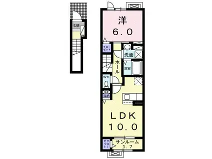 MAISON DE YK I(1LDK/2階)の間取り写真