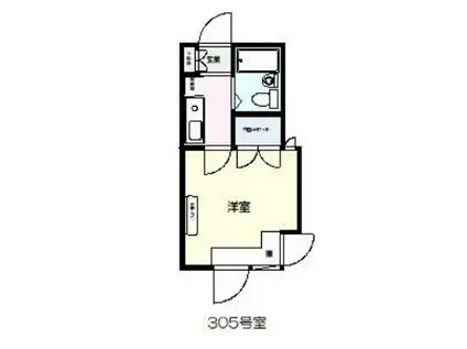 ベルシティ森林公園(1K/3階)の間取り写真