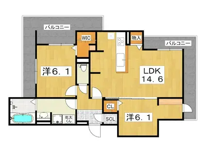 フィエルテ(2LDK/3階)の間取り写真