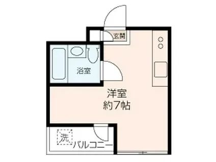 シャトル大恵E(ワンルーム/3階)の間取り写真