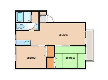 かすみレジデンス(2LDK/2階)の間取り写真