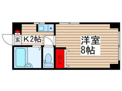 東ファイブビル(1K/3階)の間取り写真