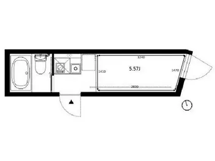SU2472(ワンルーム/1階)の間取り写真