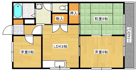 ソフィアコート古江西町(3LDK/4階)の間取り写真