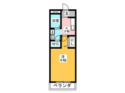 HAIRNS HANDA(1K/3階)の間取り写真