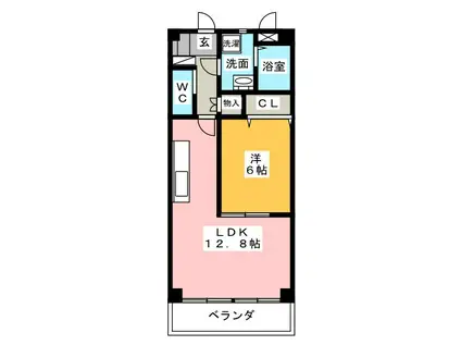 グランドソレイユ(1LDK/2階)の間取り写真