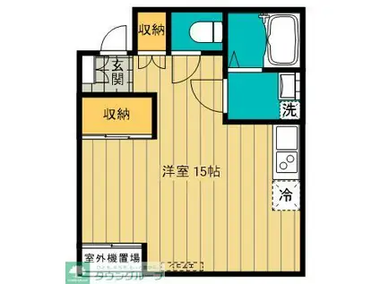 バウムハウス本宿(ワンルーム/2階)の間取り写真