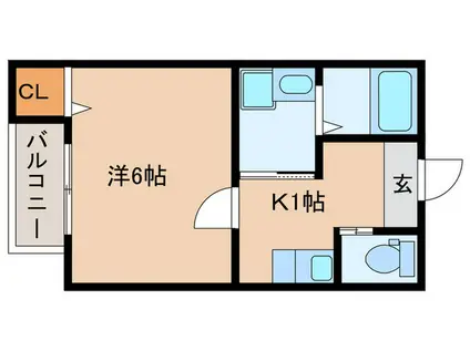 ルミエーテ(1K/1階)の間取り写真