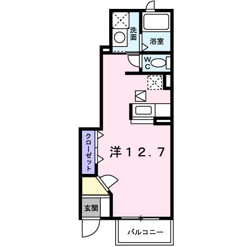 エスポワール梅ノ木 南館(ワンルーム/1階)の間取り写真