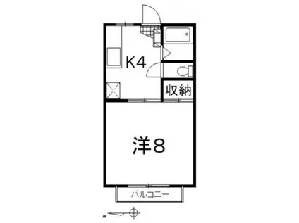 フレグランスJUN(1K/1階)の間取り写真