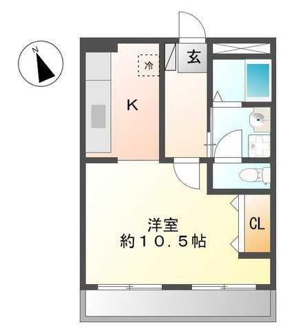 コーポラス小峰(1K/1階)の間取り写真