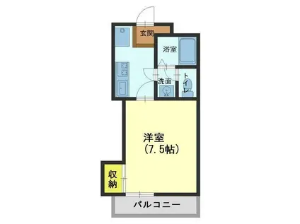 サントピア花梨(1K/2階)の間取り写真