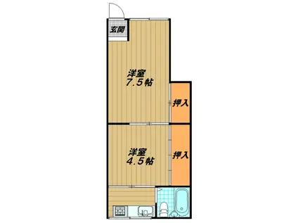 三上文化(2K/1階)の間取り写真