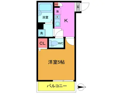 MELDIA船橋二宮(1K/3階)の間取り写真