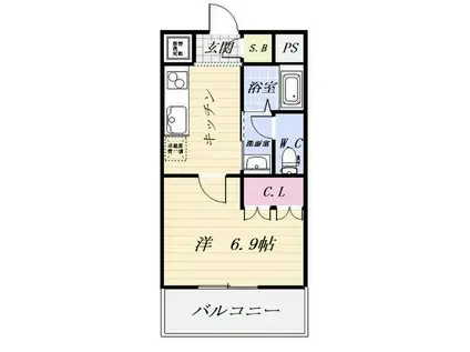 COMODO MIHAMA(1K/2階)の間取り写真