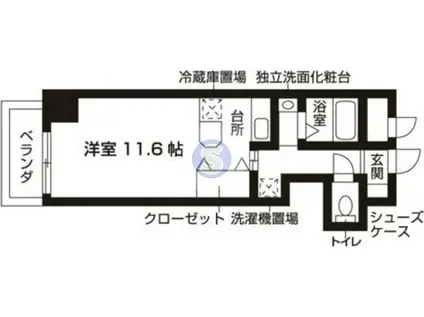 ブランメゾン堀川(1K/2階)の間取り写真