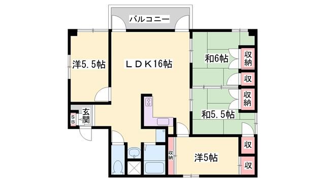 第一アカデミービル(4LDK/7階)の間取り写真