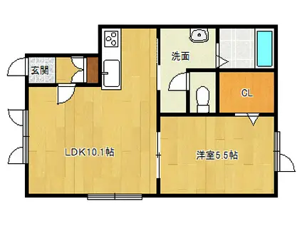 アルファーメゾンII(1LDK/1階)の間取り写真