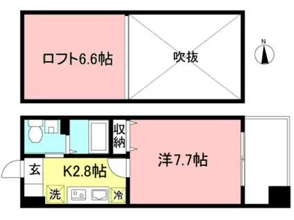 ブリックス世田谷松原(1K/12階)の間取り写真