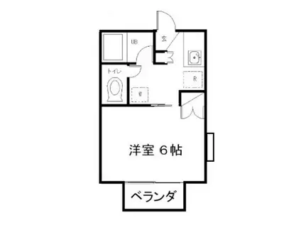 若葉コート(1K/1階)の間取り写真