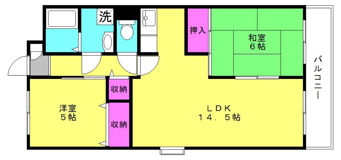 フォレスト壱番館(2LDK/1階)の間取り写真