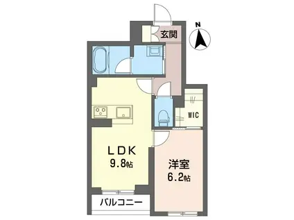 ジェミネ(1LDK/2階)の間取り写真