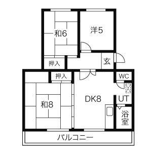 ファミール豊明(3DK/4階)の間取り写真