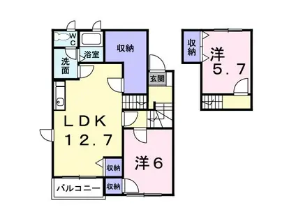 レフィナード(2LDK/2階)の間取り写真